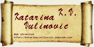 Katarina Vulinović vizit kartica